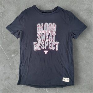 Under‎ Armor Shirt  Girls Large Black Project Rock Blood Sweat Respect Gym